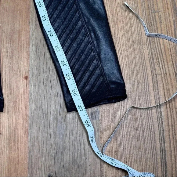 #0277 Spanx Faux Leather Moto Leggings, Very Black, Size S - Picture 6 of 9